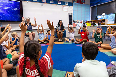 Students playing a circle game. Links to Types of Legacy Gifts Students playing a circle game. Links to Types of Legacy Gifts